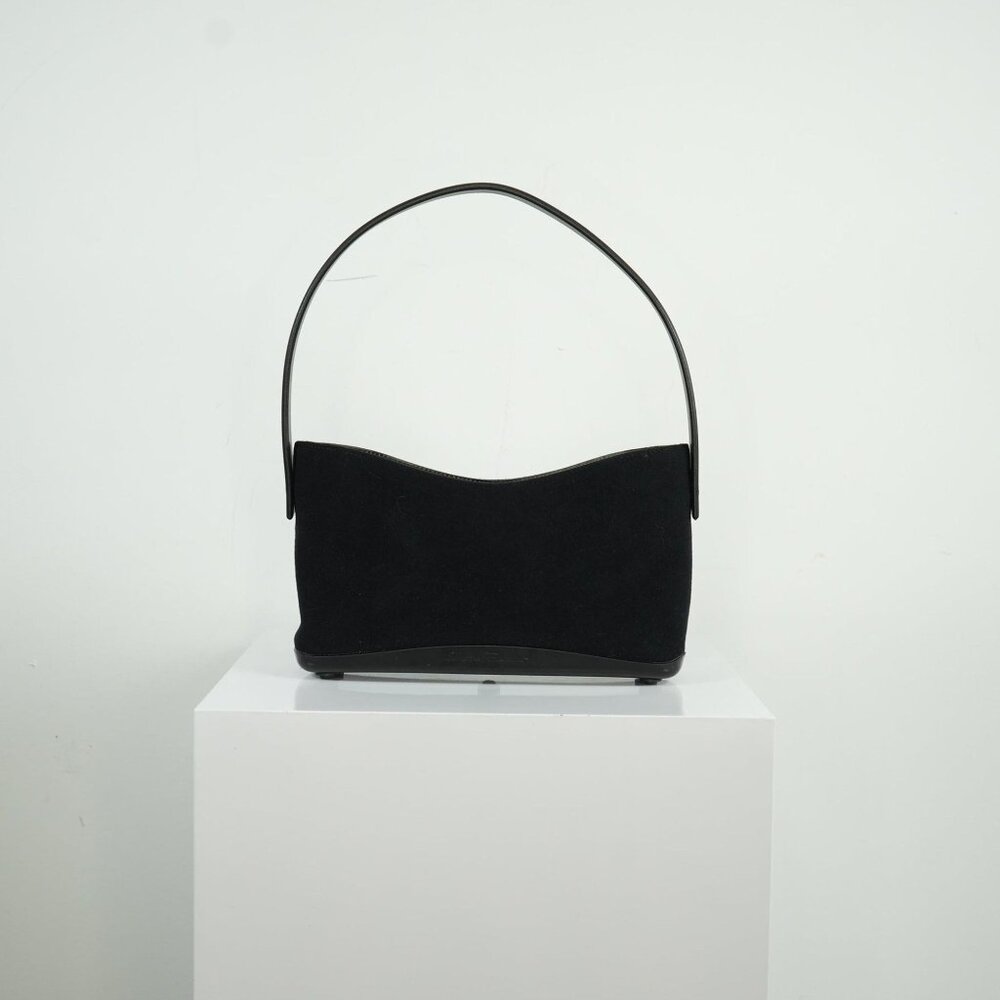 Salvatore Ferragamo 1990 Black Suede Handbag